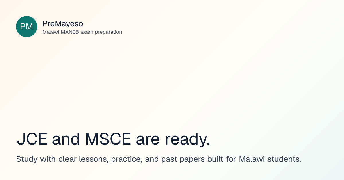JCE and MSCE study support